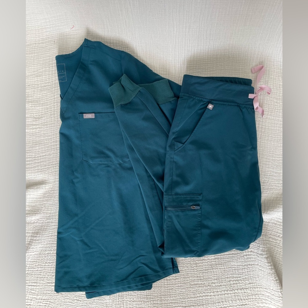 Figs Turquoise Scrub Set Sz Small